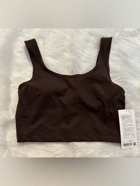 Lululemon Women's Ribbed Scoop Neck Tank - Espresso size 10 NWT